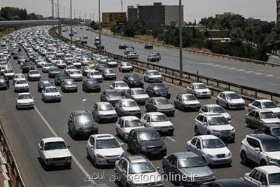 ترافیك سنگین 2 آزادراه كرج و ساوه-تهران